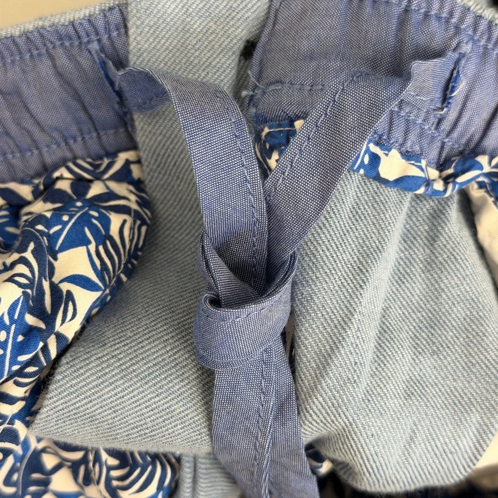Tommy Bahama Boracay LINEN Blend Pants Mens M x 32 Relaxed Drawstring Blue